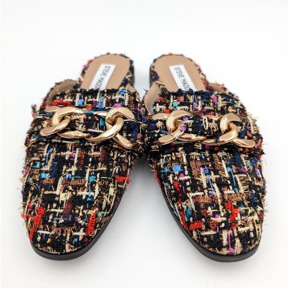 Steve Madden Cassady Loafer Mule Women's Leather White Multi Color Size US5M - Picture 2 of 11